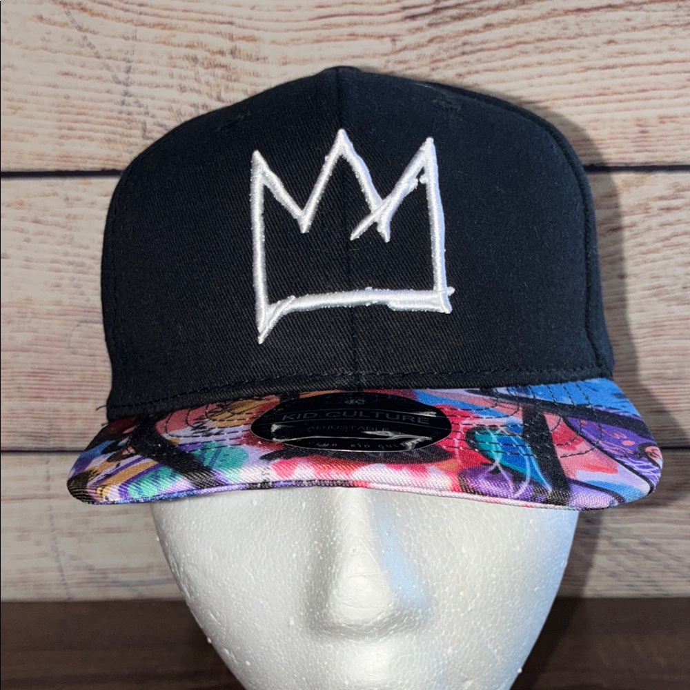 Kids NWT Adjustable Basquiat Crown Surf Cap by Kid Culture